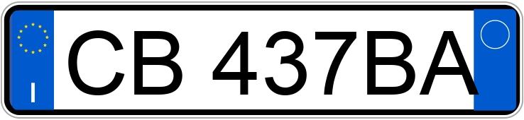 Il numero di registrazione CB437BA ha FIAT Seicento