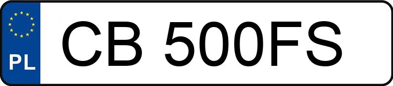 Numer rejestracyjny CB 500FS posiada CHRYSLER TOWN & COUNTRY - CB500FS