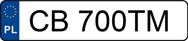 Numer rejestracyjny CB 700TM posiada HONDA Civic Type R MR`06 E4 Plus - CB700TM