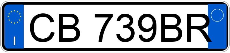 Numer rejestracyjny CB739BR posiada  