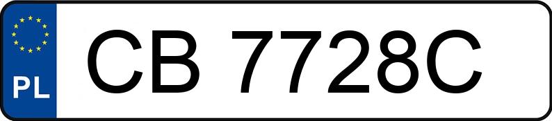 Numer rejestracyjny CB 7728C posiada TOYOTA  - CB7728C
