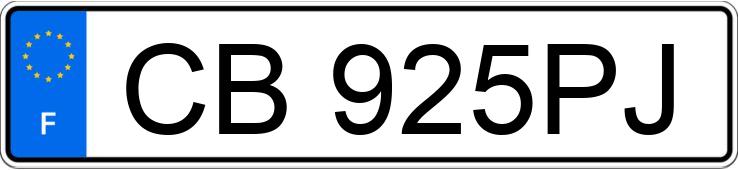 Numer rejestracyjny CB925PJ posiada PEUGEOT 206