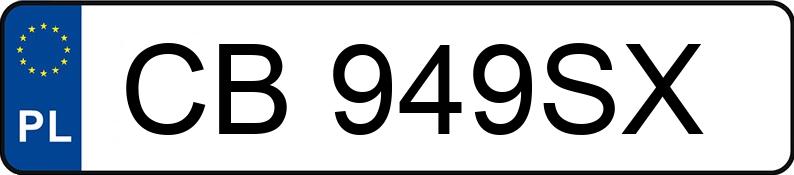 Numer rejestracyjny CB 949SX posiada FORD FOCUS - CB949SX