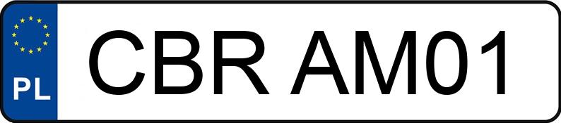 Numer rejestracyjny CBR AM01 posiada MF 255 - CBRAM01