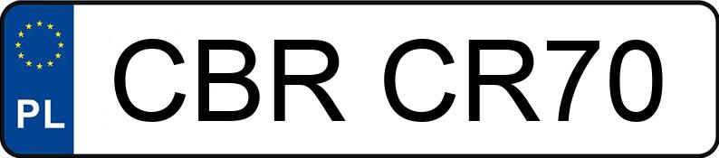 Numer rejestracyjny CBR CR70 posiada RIEJU Enduro MRT 50 - CBRCR70