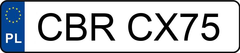 Numer rejestracyjny CBR CX75 posiada MITSUBISHI OUTLANDER - CBRCX75