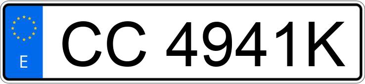 Numer rejestracyjny CC4941K posiada PEUGEOT 205