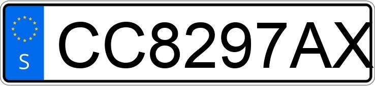 Numer rejestracyjny CC8297AX posiada  