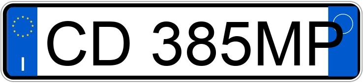 Numer rejestracyjny CD385MP posiada HONDA Jazz 1a serie 01-08