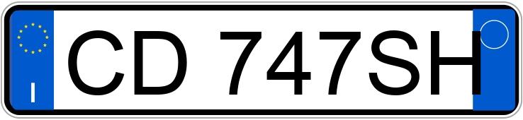 Numer rejestracyjny CD747SH posiada FIAT Panda 2a serie