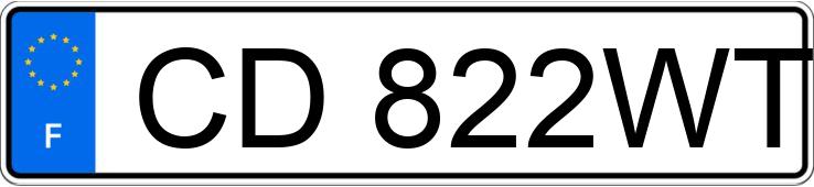 Die Registrierungsnummer CD822WT hat PEUGEOT 3008
