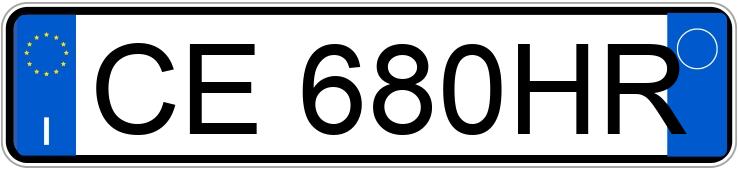 Numer rejestracyjny CE680HR posiada FIAT Multipla