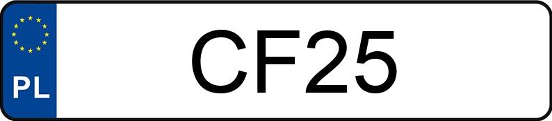 Numer rejestracyjny CF 25 posiada CHEVROLET (USA) Corvette 5.7 Kat. MR`00 E2 Corvette 5.7 Kat. MR`00 E2 - CF25