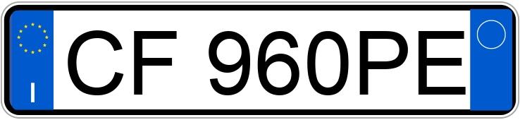 Numer rejestracyjny CF960PE posiada FIAT Panda 2a serie