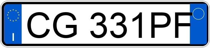 Numer rejestracyjny CG331PF posiada  