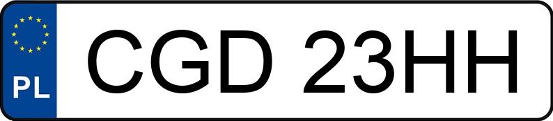 Numer rejestracyjny CGD 23HH posiada VOLKSWAGEN GOLF 1,8 KAT - CGD23HH