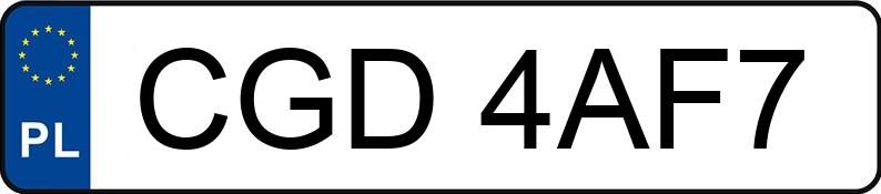 Numer rejestracyjny CGD 4AF7 posiada BMW 328i MR`12 E5 F30 xDrive - CGD4AF7