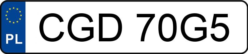 Pirat drogowy w pojeździe o numerach rejestracyjnych CGD70G5