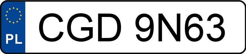 Numer rejestracyjny CGD 9N63 posiada CHRYSLER GRAND VOYAGER 2.5 CRD - CGD9N63