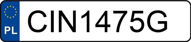 Numer rejestracyjny CIN 1475G posiada VOLKSWAGEN POLO 1.2 KAT - CIN1475G