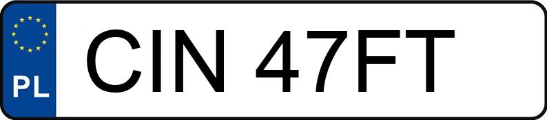 Numer rejestracyjny CIN 47FT posiada VOLKSWAGEN Golf II 1.3 Kat. GL - CIN47FT
