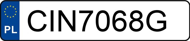 Numer rejestracyjny CIN 7068G posiada VOLKSWAGEN GOLF - CIN7068G