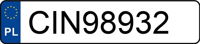 Numer rejestracyjny CIN 98932 posiada OPEL Astra III 1.6 MR`04 E4 - CIN98932