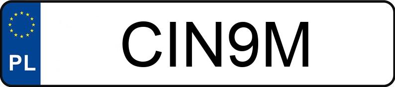 Numer rejestracyjny CIN 9M posiada FORD Sierra 1.6i Kat. MR`90 LX - CIN9M