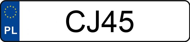 Numer rejestracyjny CJ 45 posiada DODGE CHALLENGER - CJ45