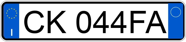 Numer rejestracyjny CK044FA posiada AUDI A3 2a serie