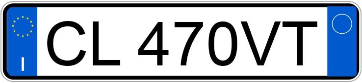 Numer rejestracyjny CL470VT posiada FIAT Punto 3a serie Numer rejestracyjny CL470VT posiada FIAT Punto 3a serie