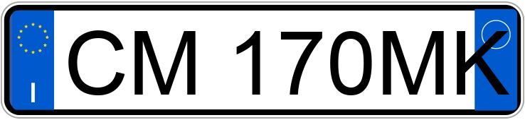 Numer rejestracyjny CM170MK posiada FIAT Idea