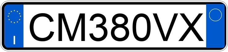 Numer rejestracyjny CM380VX posiada OPEL Zafira