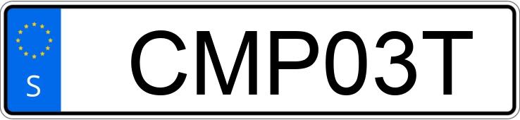 Numer rejestracyjny CMP03T posiada  