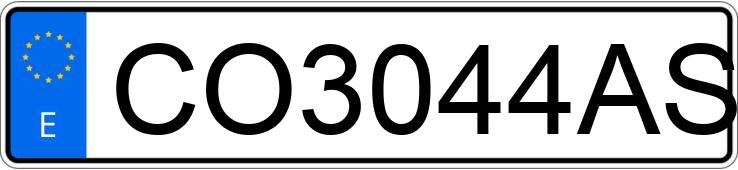 Numer rejestracyjny CO3044AS posiada VOLKSWAGEN GOLF