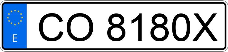 Numer rejestracyjny CO8180X posiada SANTANA 2.5 Numer rejestracyjny CO8180X posiada SANTANA 2.5
