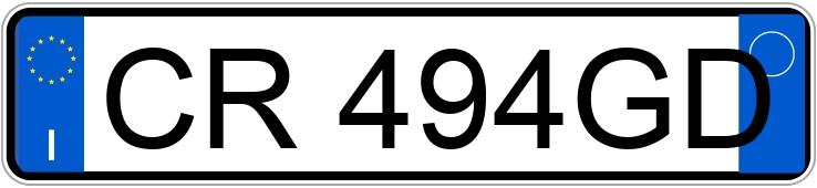 Numer rejestracyjny CR494GD posiada PEUGEOT 206