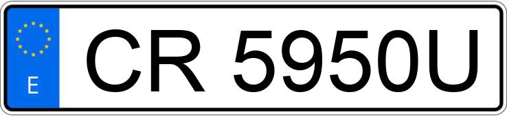 Numer rejestracyjny CR5950U posiada PLYMOUTH VOYAGER