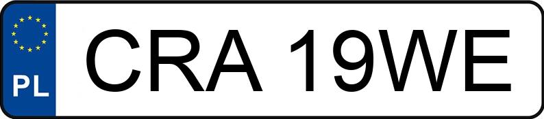 Numer rejestracyjny CRA 19WE posiada VOLKSWAGEN TOURAN 2.0 TDI - CRA19WE Numer rejestracyjny CRA 19WE posiada VOLKSWAGEN TOURAN 2.0 TDI - CRA19WE