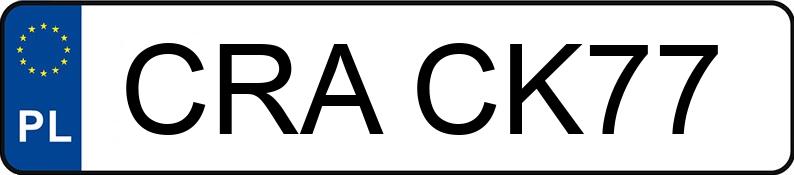 Numer rejestracyjny CRA CK77 posiada BMW X3 Diesel MR`07 E4 E83 2.0D - CRACK77