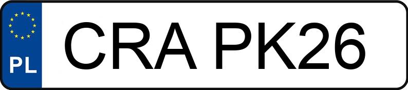 Numer rejestracyjny CRA PK26 posiada PEUGEOT 206 Diesel MR`98 E3 1.2t 1.4 HDI XA - CRAPK26