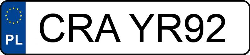 Numer rejestracyjny CRA YR92 posiada CUPRA FORMENTOR - CRAYR92