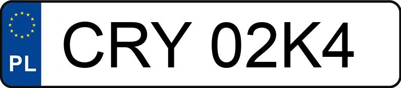 Numer rejestracyjny CRY 02K4 posiada FORD KUGA - CRY02K4