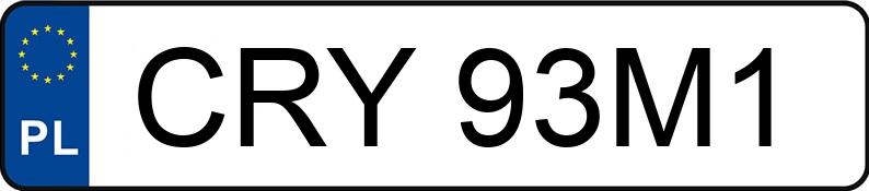Numer rejestracyjny CRY 93M1 posiada BMW 118I - CRY93M1