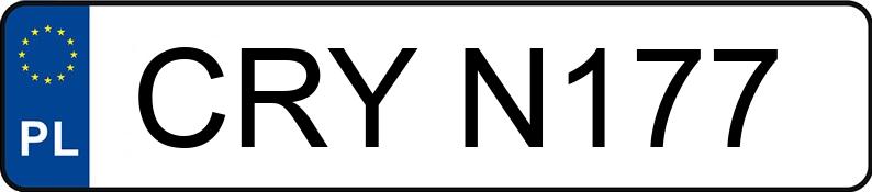 Numer rejestracyjny CRY N177 posiada VOLKSWAGEN GOLF - CRYN177