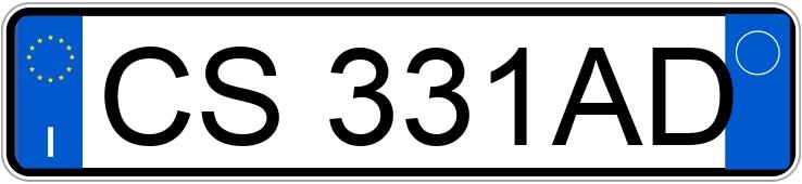 Numer rejestracyjny CS331AD posiada FIAT Panda 2a serie