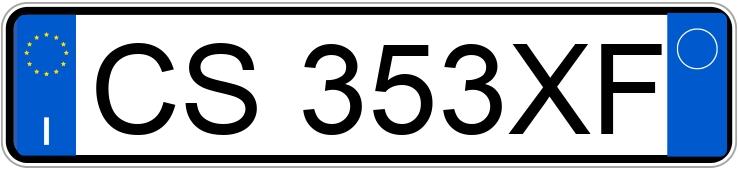 Numer rejestracyjny CS353XF posiada FIAT Punto 3a serie