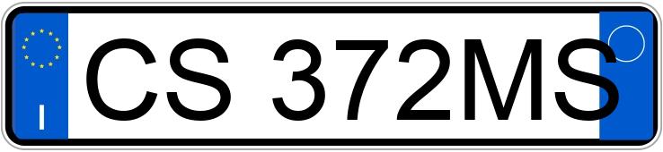 Numer rejestracyjny CS372MS posiada PEUGEOT 206