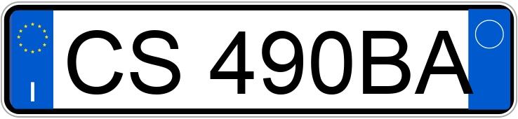 Numer rejestracyjny CS490BA posiada PEUGEOT 206