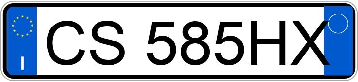 Numer rejestracyjny CS585HX posiada FIAT Multipla 2a serie